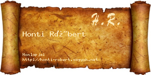 Honti Róbert névjegykártya